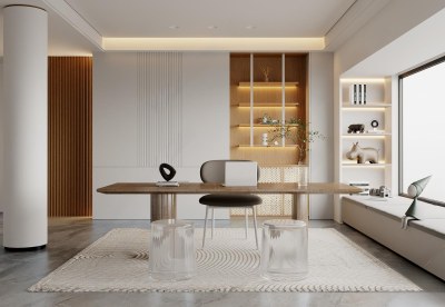 现代书房3D模型下载